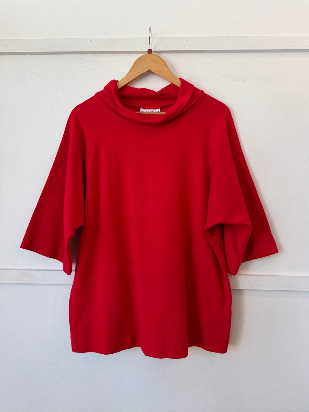 Bryn Walker Tomato Red Women's Funnel Neck Top size XXS